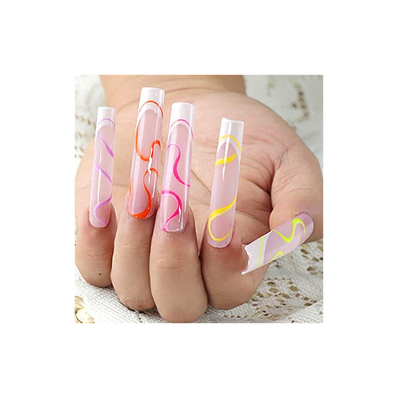 No C Curve Square Flat Nail Tips, 240 Piezas de