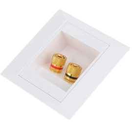 POFET Square Speaker 2 Binding Posts Banana Female Audio Wall Plate 85mm x 85mm
