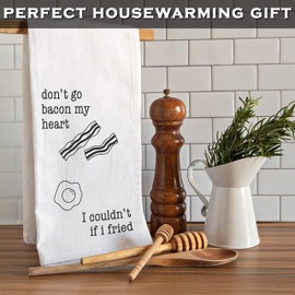 Don't Go Bacon My Heart 18x24 Inch Funny Kitchen Towel Saying, Bacon Dish Towel, Bacon Hand Towel Bacon Kitchen Towel Funny Dish Towel Saying Funny Saying Kitchen Towel Funny Tea Towel Funny