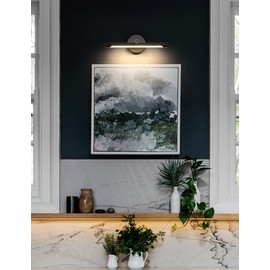 JUSHENG Bathroom Light Fixtures Modern Picture Lights for Paintings LED Wall Art Light Black Gallery Display Light Artwork Lighting 16.54'' Inch 9W 3000K Warm Light