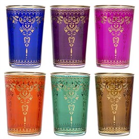 Casablanca Market CASA in Moroccan New Morjana Tea Glasses, 1 Count (Pack of 1), Gold