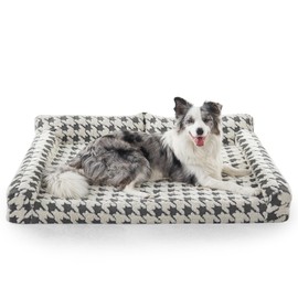 FURTIME Orthopedic Dog Beds Large Sized Dog, XL Washable Memory Foam Pet Couch Bed with Removable Washable Cover, Non-Slip Bottom with Bolster Sides, Grey