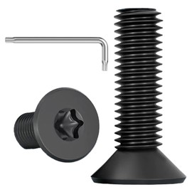 ORTAVA Pack of 10 M8 x 20 Countersunk Screws Torx Black, Torx Screws Made of Stainless Steel A2 V2, Full Thread Countersunk Head with Torx Wrench