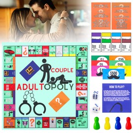 CHANCCI 2024 Adultopoly Board Games,Adultopoly Couple Game Card Board Game, Couple Games Card Board Game Props for Him Her Boyfriend Girlfriend, Birthday Date Night Gifts for Husband Wife
