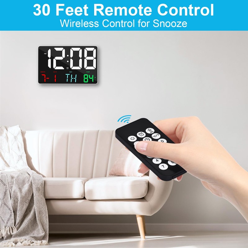 SZELAM Digital Clock Large Display, 11.5 Inch Digital Calendar Alarm