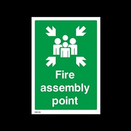 Fire Assembly Point Plastic Sign with 4 Pre-Drilled Holes (MISC132) - No Parking, Private Property, Access, Disabled Parking, Vehicle, Warning