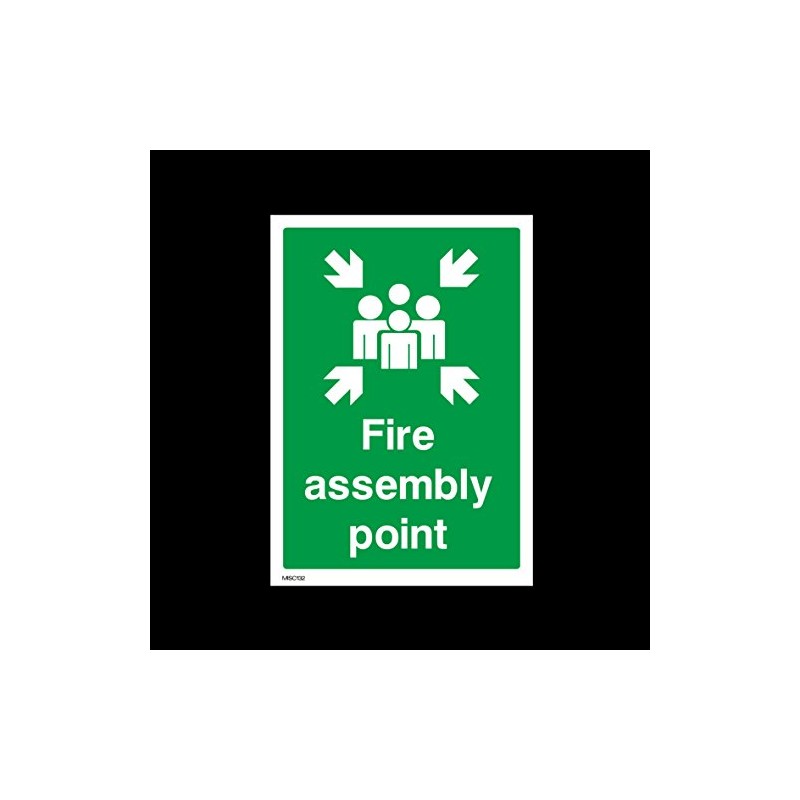 Fire Assembly Point Plastic Sign with 4 Pre-Drilled Holes (MISC132)