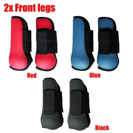 TopHomer Pack of 2 Horse Riding Boots Adjustable Front Leg Shock Absorbing Horse Leg Guard Riding Tendon Protector (Black, Extra Large)