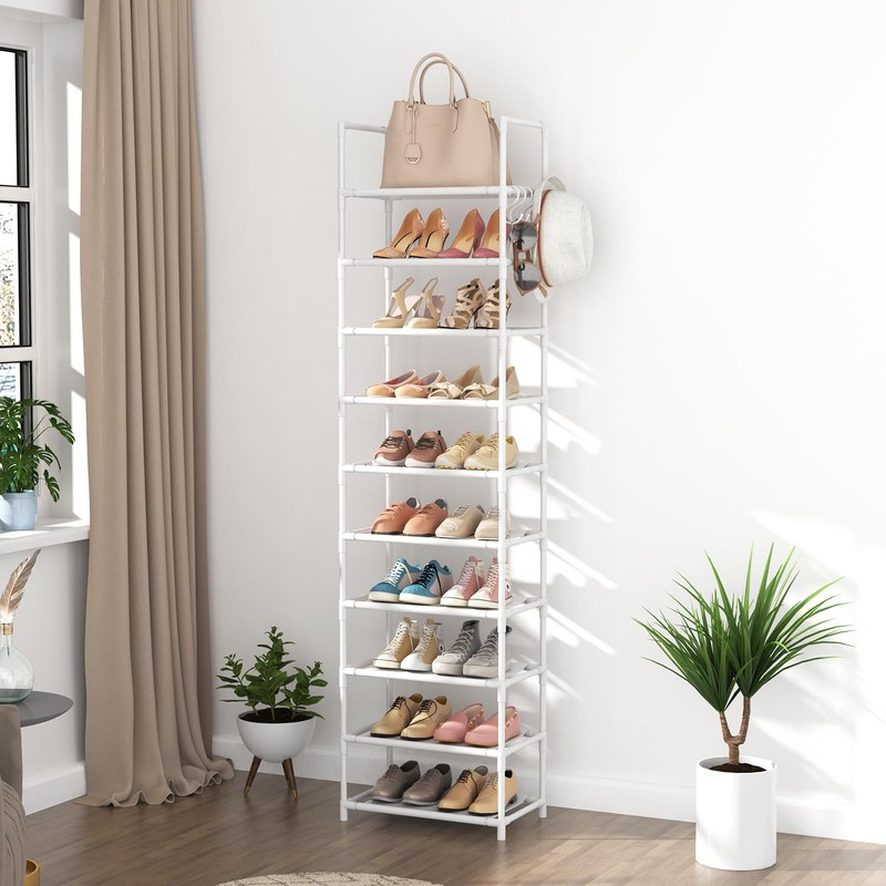 LANTEFUL LANTEFUL 10 Tiers Tall Shoe Rack 20-25 Pairs Boots