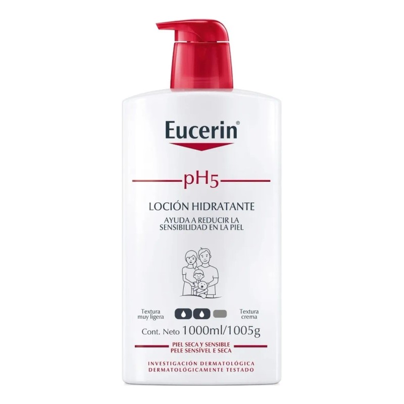 Eucerin pH5 Loción Corporal Hidratante, Protección Diaria, 1 L