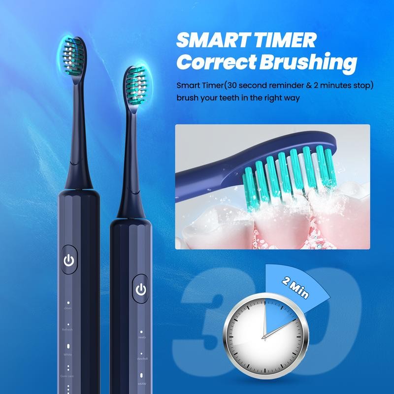 SEJOY Sonic Electric Toothbrush Rechargeable Power 5 Modes Timer, With