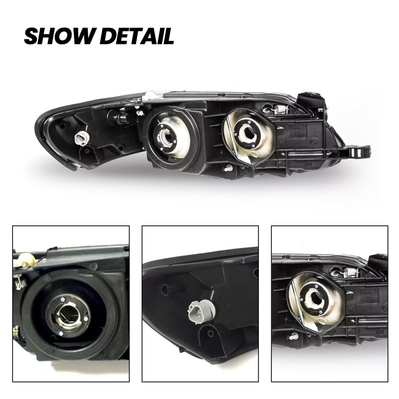 YLT AUTO 4PCS Black Clear Headlights and Corner Lamp Compatible