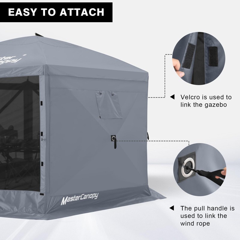 MASTERCANOPY Wind Screen Side Panel with Window for Escape Screen