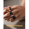 Simple Dome Statement Ring for Women,Black Thumb Rings Minimalist Signet