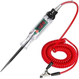 Probador de circuito digital LED de luz de prueba automotriz, DC 6V12V24V36V  Herramienta de luz de probador eléctrico de 90V con voltímetro y sonda