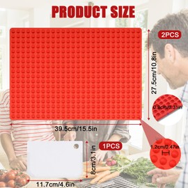 2 Stück Backmatte Hundekekse,Silikon Hundekekse Backform mit Teigschaber,Wiederverwendbare Backform für Hundeleckerli 468 Gitter,Backform Matten für die Zubereitung von Leckerlis für Haustiere