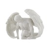 Veronese Design Nude Winged Grieving Male Angel White Marble Finish