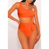 Pink Queen One Shoulder Swimsuits for Women Tie Push Up