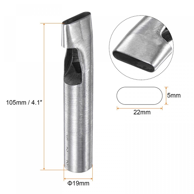 sourcing map Oval Hole Punch 5x22mm Leather Hollow Cutter Oblong