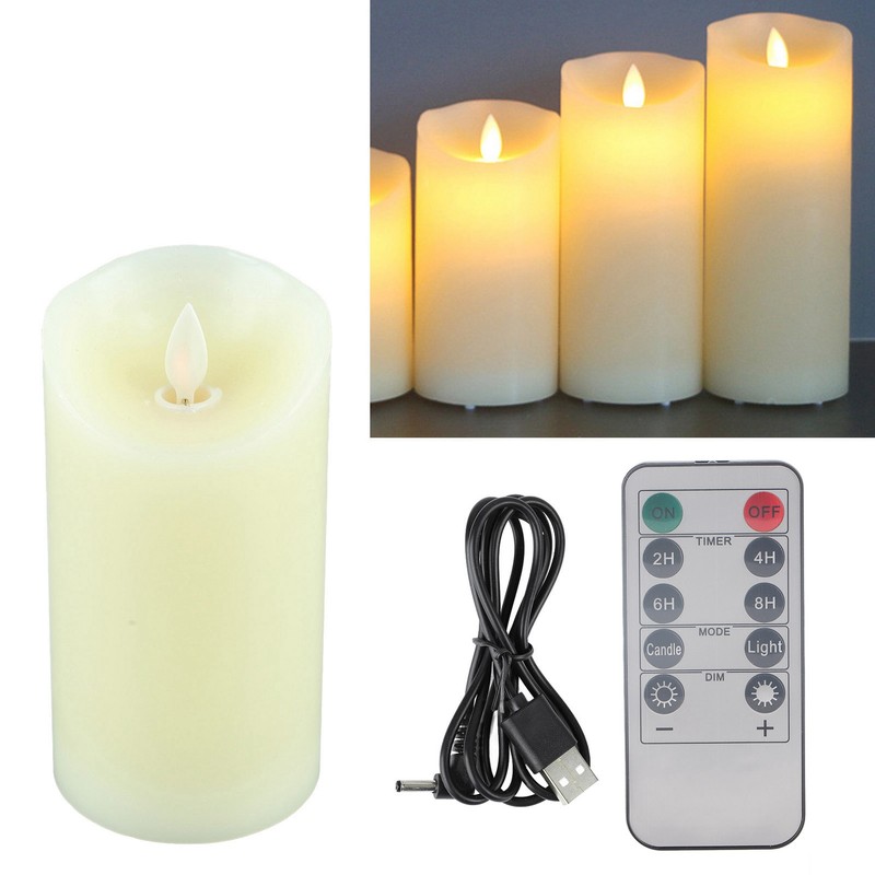 Rechargeable LED Candles Simulation High Brightness Romantic Flameless Flickering Dancing