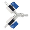 TAISHER 304 Stainless Steel 3 Way Shut Off Ball Valve，3/8"