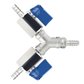 TAISHER 304 Stainless Steel 3 Way Shut Off Ball Valve，3/8" Hose Barb 2 Switch Y Shaped Valve for Fuel/AIR/Lquid/Gas