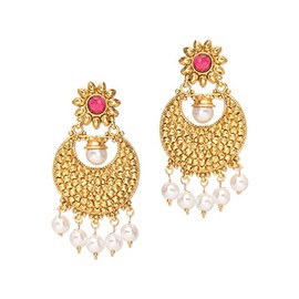 Crunchy Fashion Bollywood Style Traditional Indian Jewelry Chandbali Earrings for Women