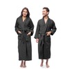 Ecolinen Bathrobe Shawl (Small-Medium, Gray), 100% Terry Cotton Robe-Unisex Bath