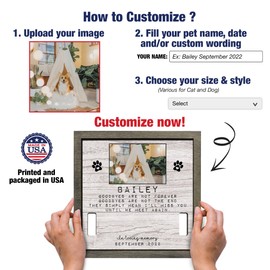 BfiGift Customized Dog Picture Frames Pet Memorial Gifts Pet Loss Gifts Dog Cat Grieving Picture Frame Pet Remembrance Heartfelt Sentimental Quote Memorial Plaques Christmas Plaque Birthday Gifts