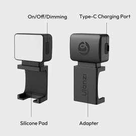 ULANZI LM001 Magnetic Mini Light for DJI Osmo Pocket 3, 500mAh, 5800K, CRI ≥95, IPX4 Water Resistance, 2W USB C Rechargeable Auxiliary LED Fill Light,Brightness 3 Levels Adjustable