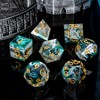 Resin Sharp Edge Dice ARUOHHA Green DND Dice Set, 7PCS