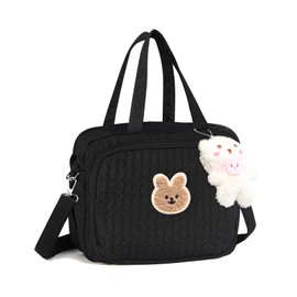 EliphonTowne Baby Changing Bag - Lightweight Baby Changing Bags, Nappy ChangingBag with Zipper & Adjustable Strap Travel Bag for Mums, Pram, Newborn Accessories for Prams(Black)