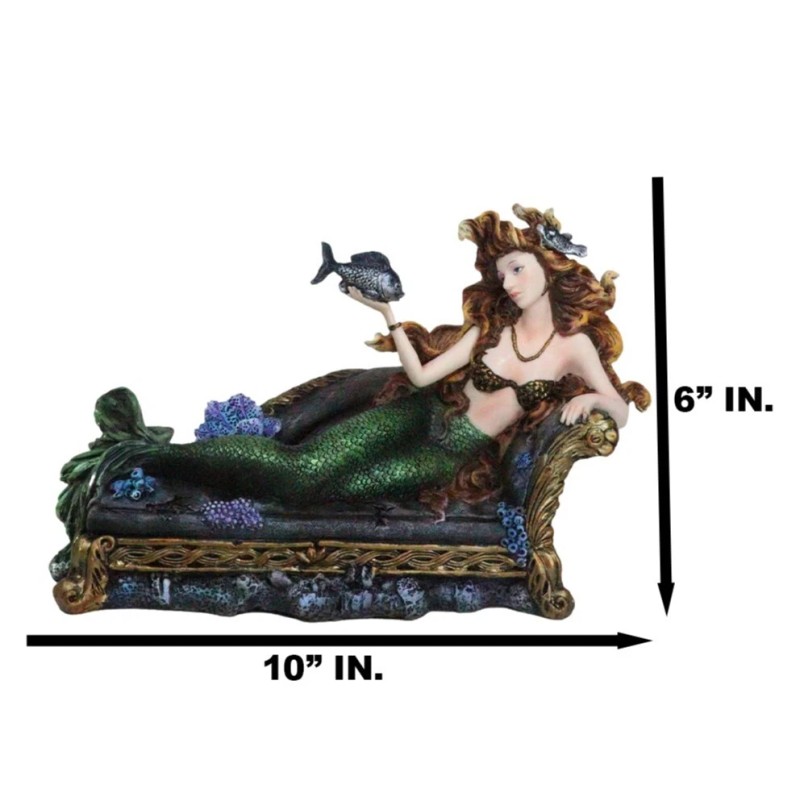 Queen Of Atlantis Siren Mermaid With Fish Resting On Sea
