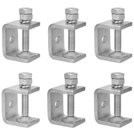 WMAZtool Stainless Steel Small C Clamp Set, 1 Inch Heavy Duty Metal C-clamp, Mini Tiger Clamp G-Clamp U Clamps with Stable Wide Jaw Opening/I-Beam Design for Woodworking Mounting Welding, 6pcs