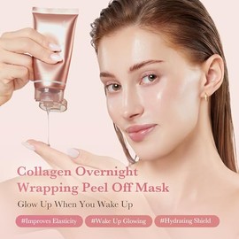 Medicube Collagen Overnight Wrapping Peel Off Facial Mask Pack - Elasticity & Hydration Care, Reduces Sagging & Dullness - Hydrolyzed Collagen For Glo