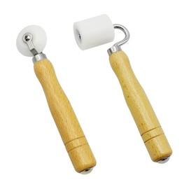 Wallpaper Seam Roller, 2 Pcs Wooden Handle Wallpaper Scorer Tools and Smoother Tool, Wallpapering Seam Sealer, Heavy Hand Pressure Roller for Home Decoration and DIY