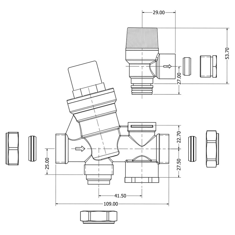 Inlet Control Multibloc Valve Group for Cylinder - 3 Bar
