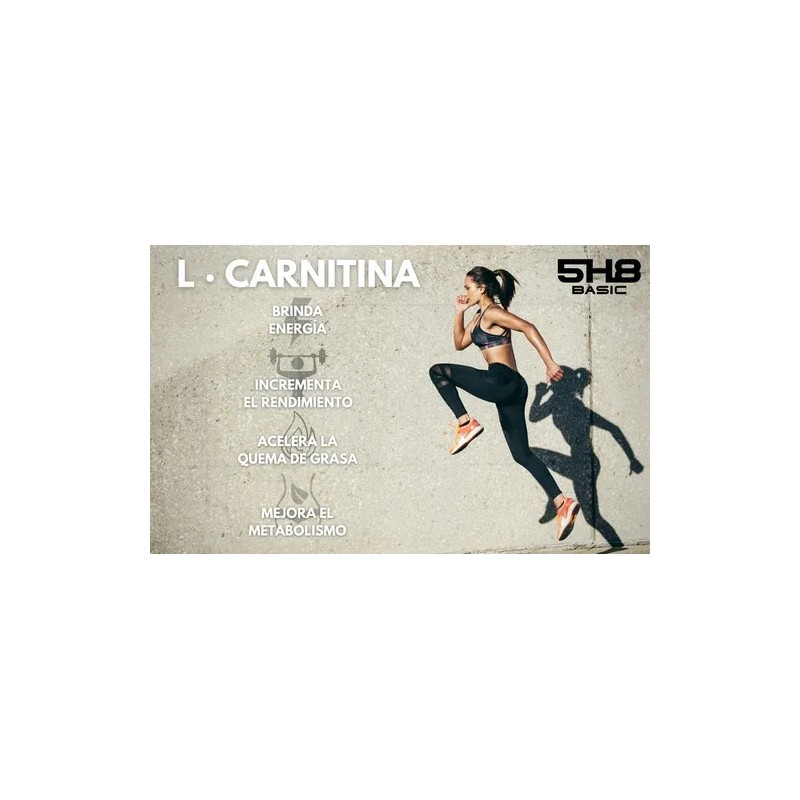 5h8 L-carnitina + Vitamina C 120 Cápsulas Termogénicas Sabor Sin