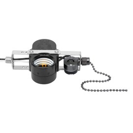 DAYONE Ceiling Fan Light E-27 Multi Lampholder Socket Ceiling Fan Switch Zing Ear ZE-310D Socket with ZE-109M Pull Chain Switch for Ceiling Fan Lamp Light (Black Bronze)