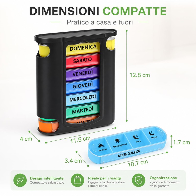 App Life Weekly Pill Box 7 Days with 28 Compartments