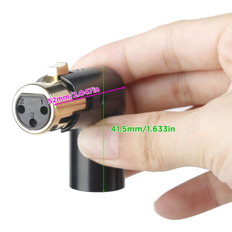 MAD OWL 3-Pin XLR 90 Degree Adapter, Adjustable Male to