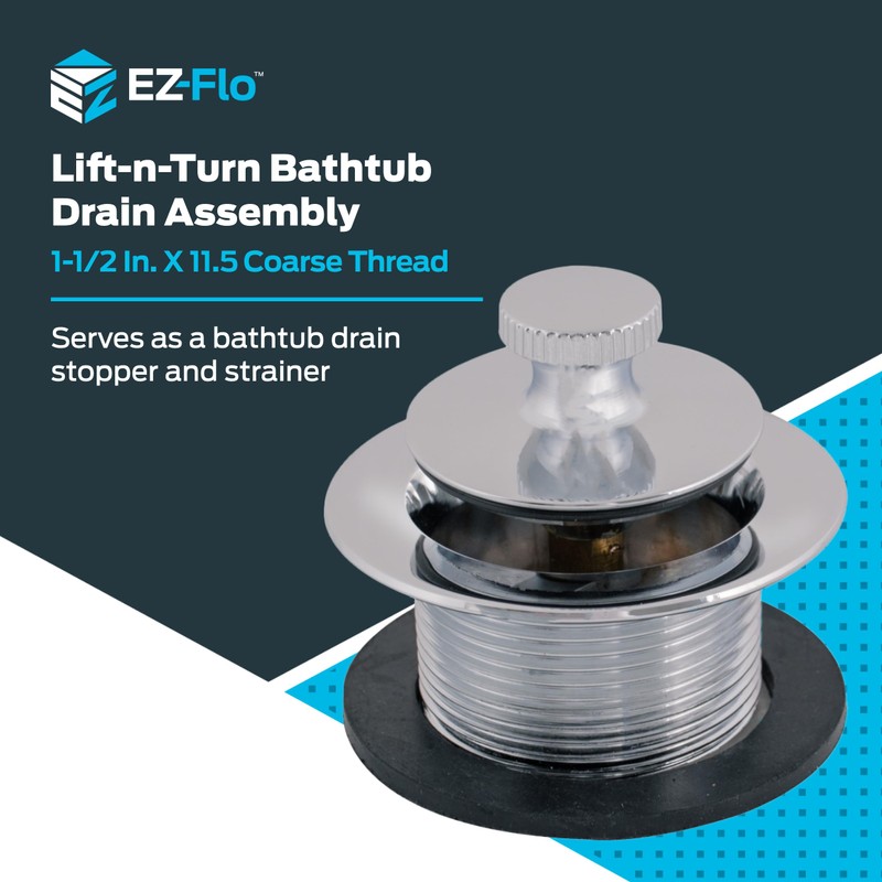 EZ-FLO Lift-n-Turn Bath Drain Assembly Kit, 1-1/2 in. x 11.5