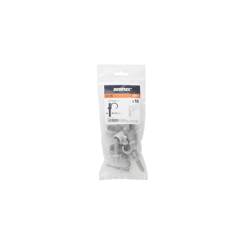 Debflex 709901 10 Clips Umbrella Simple 16-20 Grey