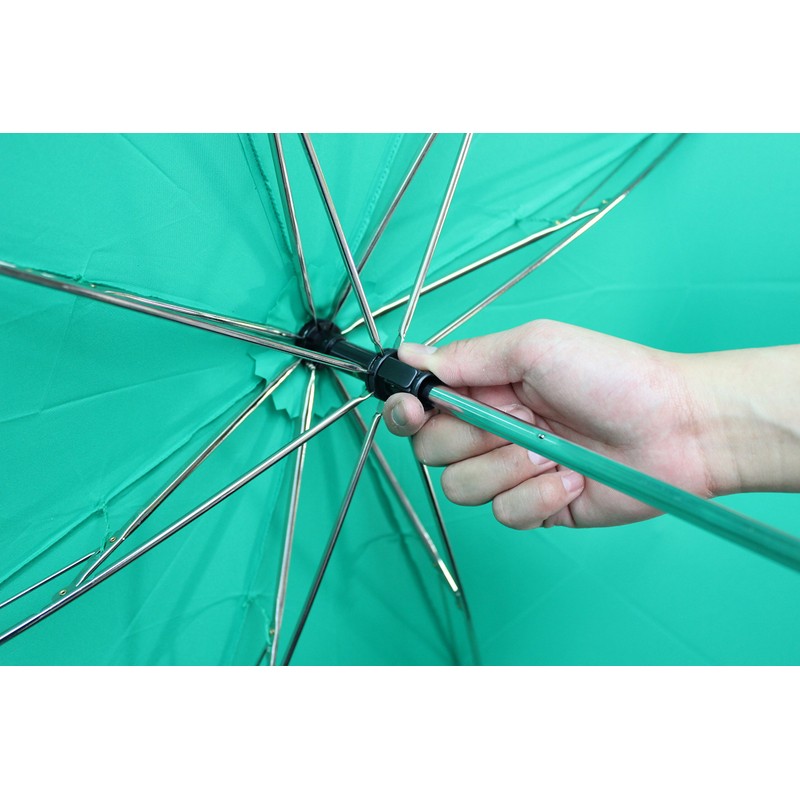 安全 反射テープ付 指をはさまない 開閉らくらく 無地 軽量 子供用 折りたたみ傘 ５３ｃｍ (グリーン)