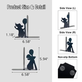 Mouse Decorative Bookends - Versatile Kitchen and Home Décor, 6.5x5.9x1.2 Inches, Ideal for Mouse Birthday Decorations and Mouse Themed Gifts