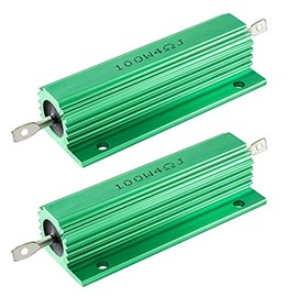 Bonsicoky 2Pcs 100W 4 Ohm Wirewound Resistors, Aluminum Housed Load Resistor Screw Tap Chassis Mounte Resistors for Doorbell, Led, Power Supply Equipment