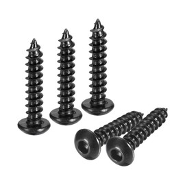 uxcell Hex Socket Self Tapping Screws, M4 x 20mm Carbon Steel Wood Screw 50pcs