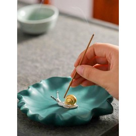 2 Pcs Gold Snail Shaped Incense Burner Stick Holder Animal Shaped Home Decor Vintage Incense Holders