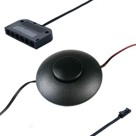 kalb Foot Switch, Dimmable, LED Mini Plug System, Black, with 6-Way Adapter