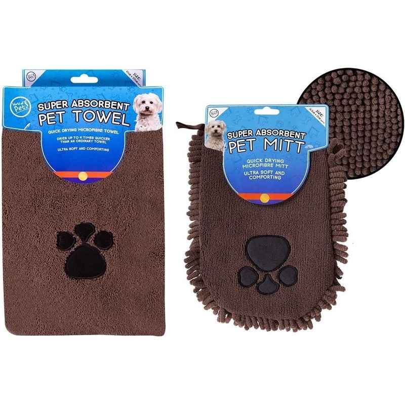 Karrma Ltd. Pet Towels Super Absorbent Microfiber And Pet Mitt